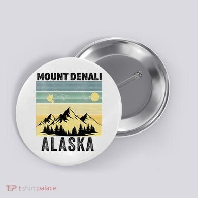  Mount Denali Souvenir Alaska Women  Mt. Denali V-Neck  Button