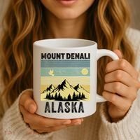  Mount Denali Souvenir Alaska Women  Mt. Denali V-Neck  Coffee Mug thumb 3