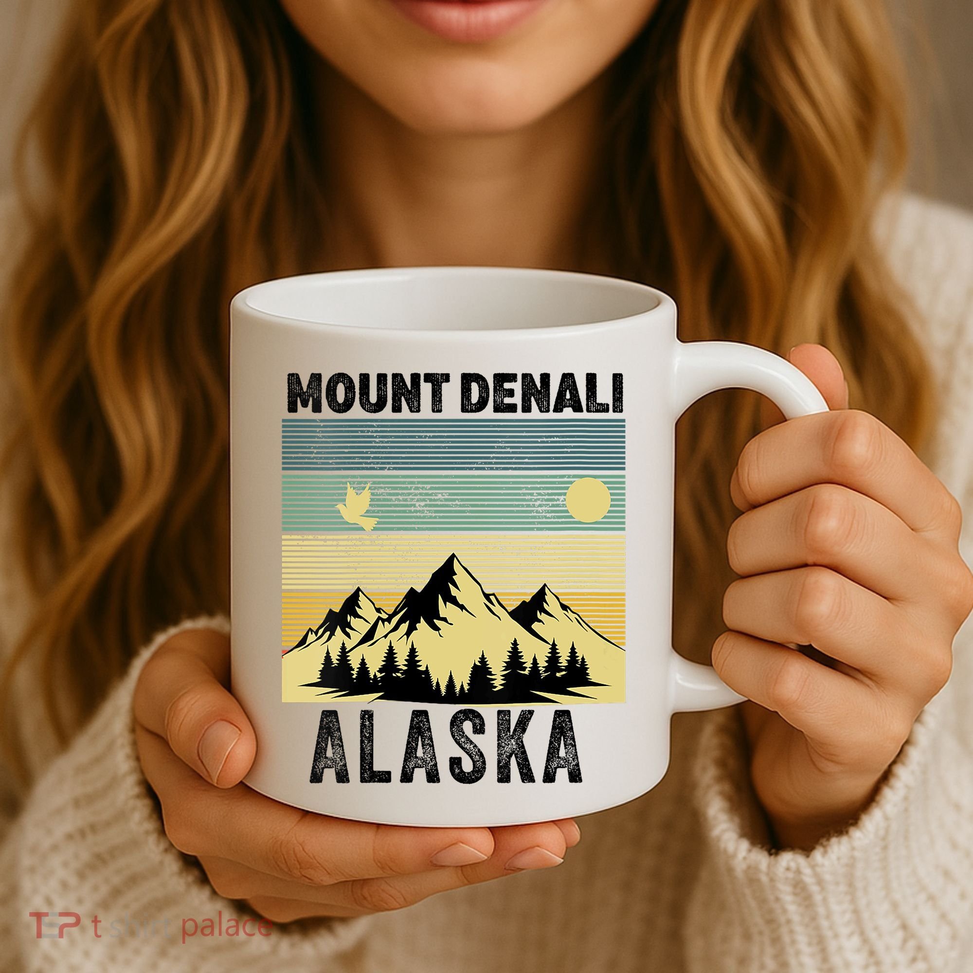  Mount Denali Souvenir Alaska Women  Mt. Denali V-Neck  Coffee Mug