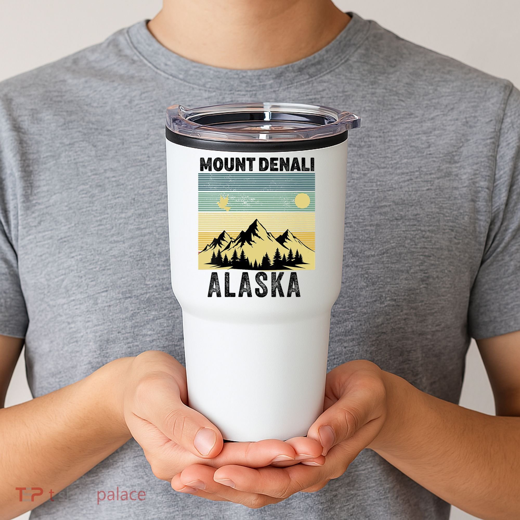  Mount Denali Souvenir Alaska Women  Mt. Denali V-Neck  Tumbler