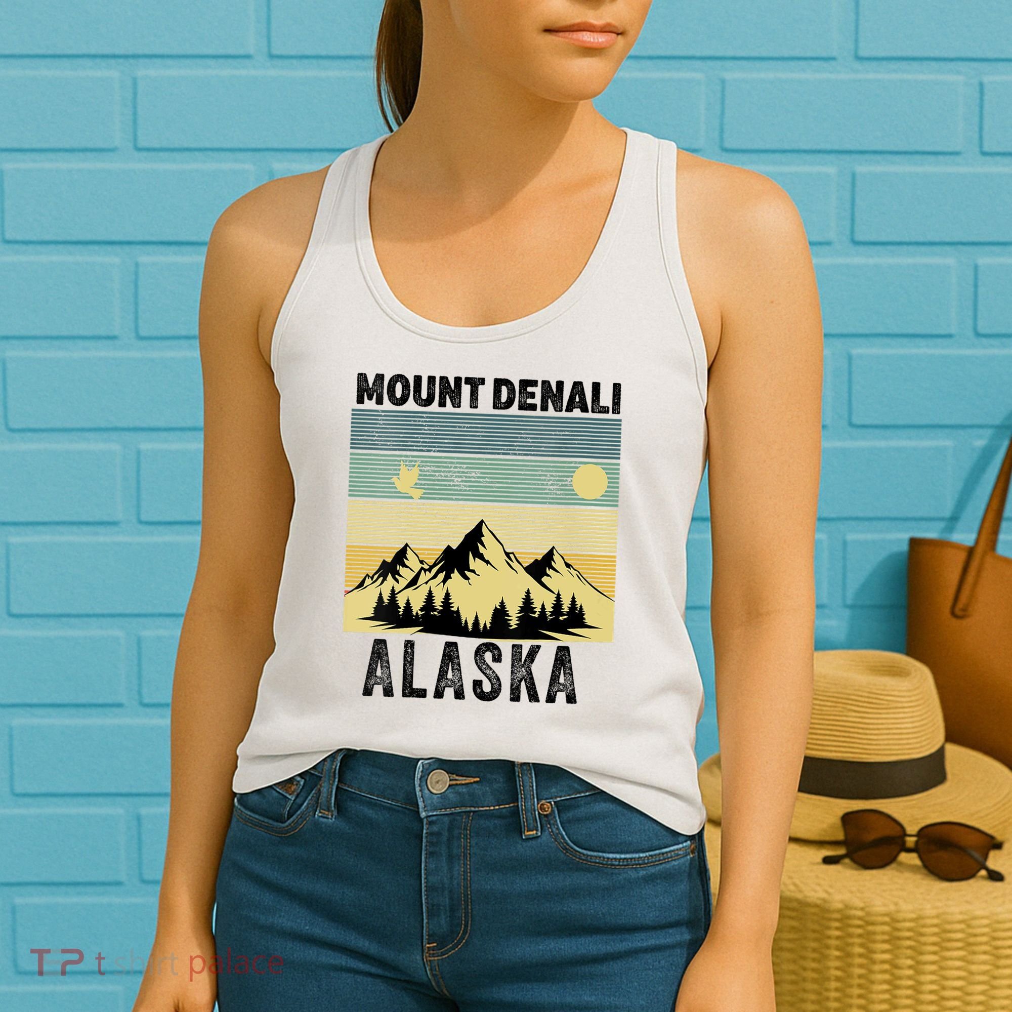  Mount Denali Souvenir Alaska Women  Mt. Denali V-Neck  Women's Tank Top