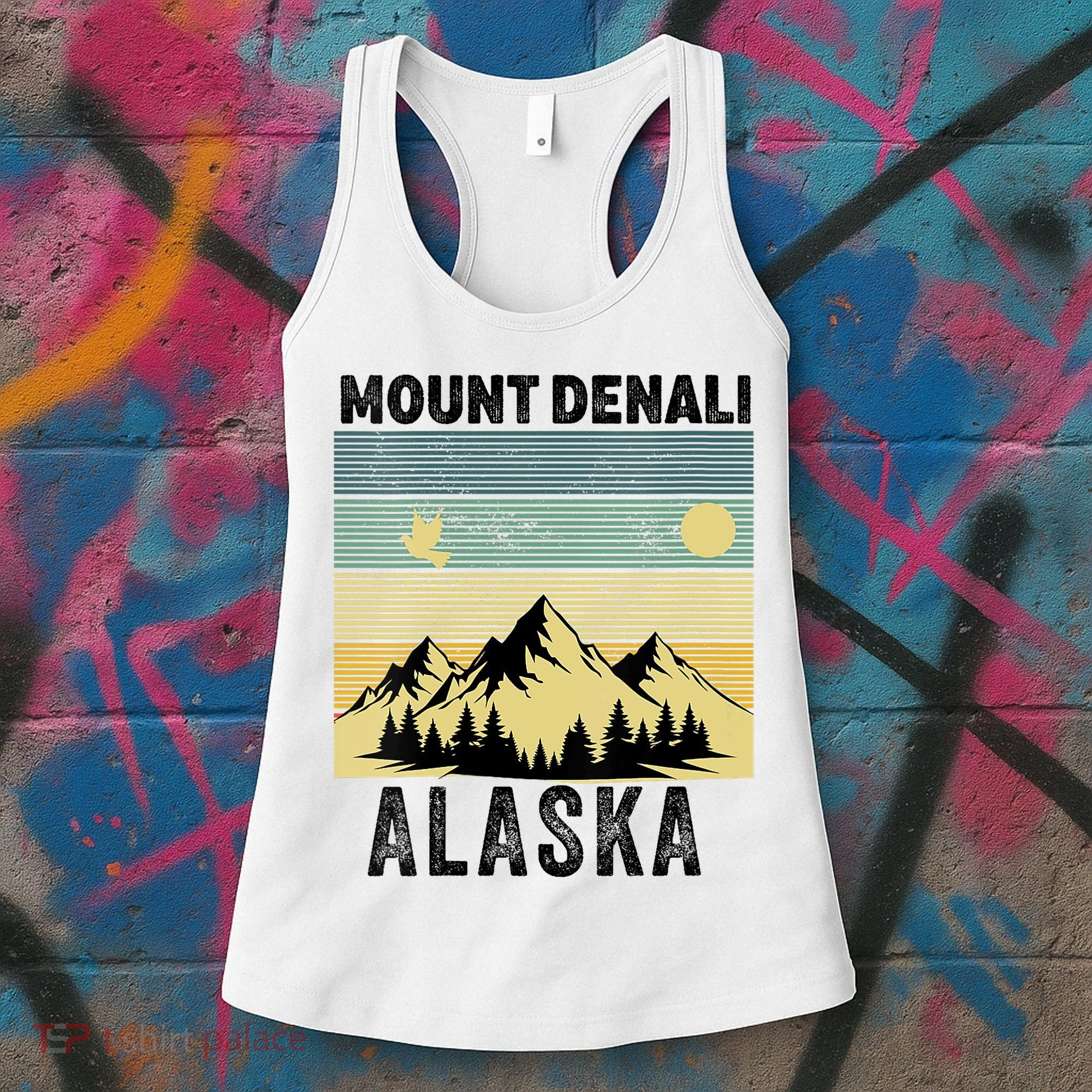  Mount Denali Souvenir Alaska Women  Mt. Denali V-Neck  Women's Tank Top