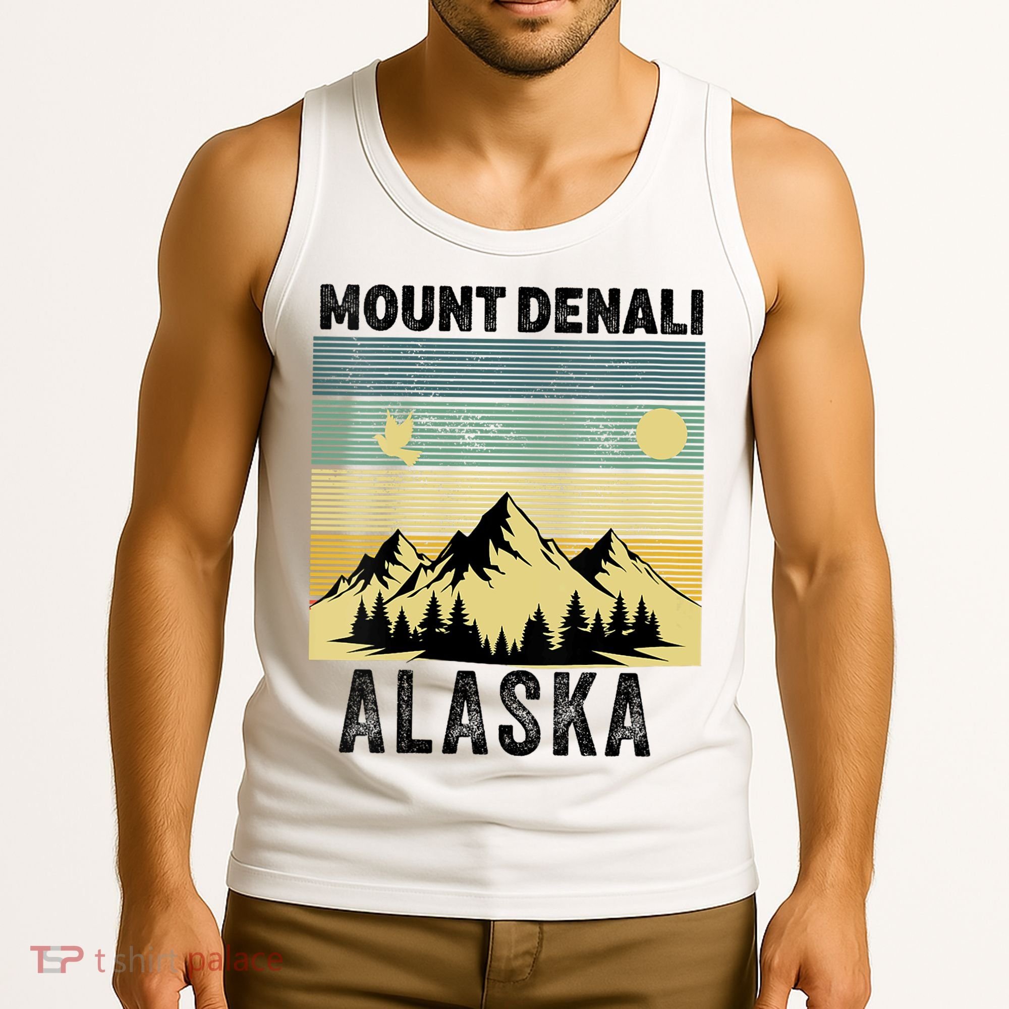  Mount Denali Souvenir Alaska Women  Mt. Denali V-Neck  Tank Top