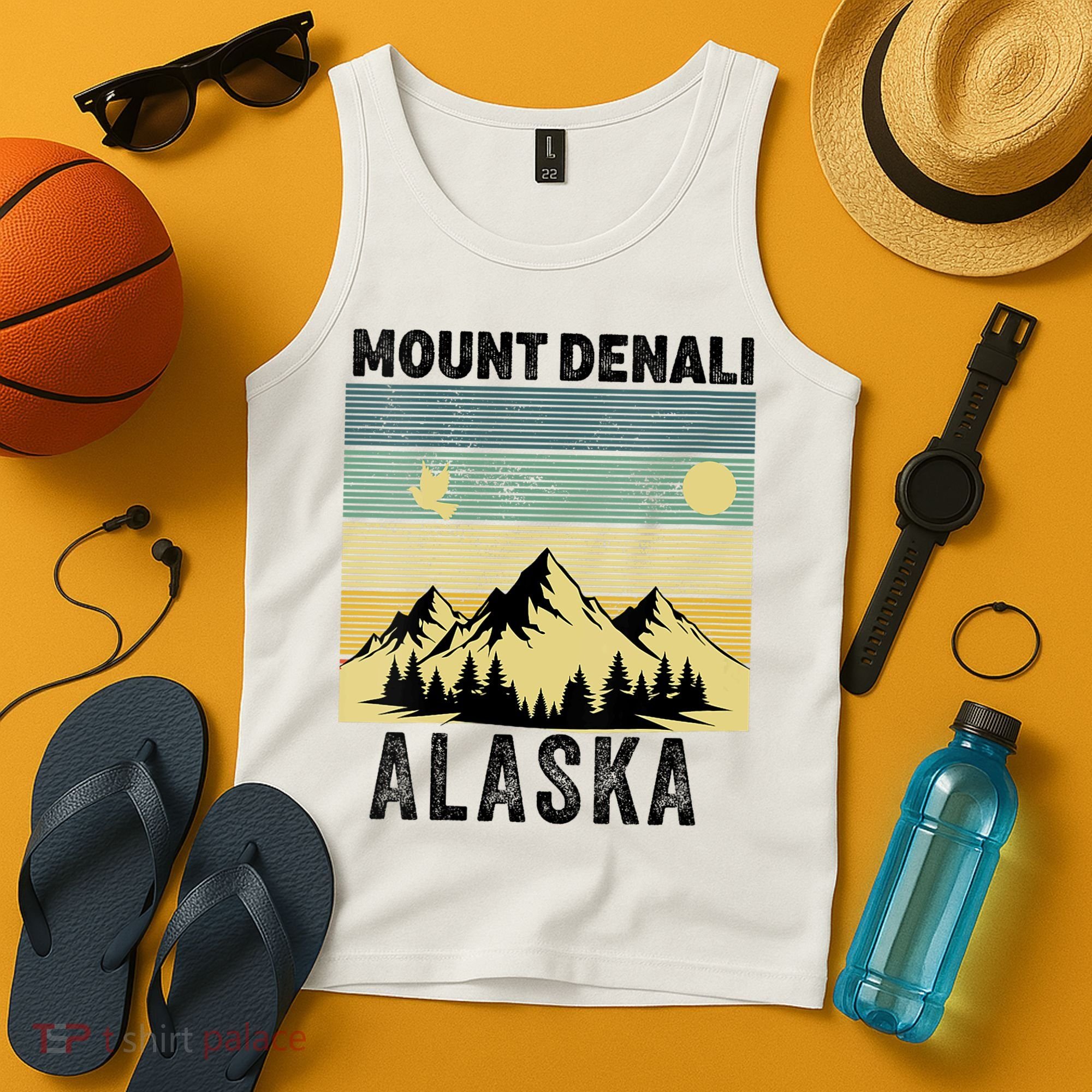  Mount Denali Souvenir Alaska Women  Mt. Denali V-Neck  Tank Top