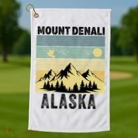  Mount Denali Souvenir Alaska Women  Mt. Denali V-Neck  Golf Towel thumb 1