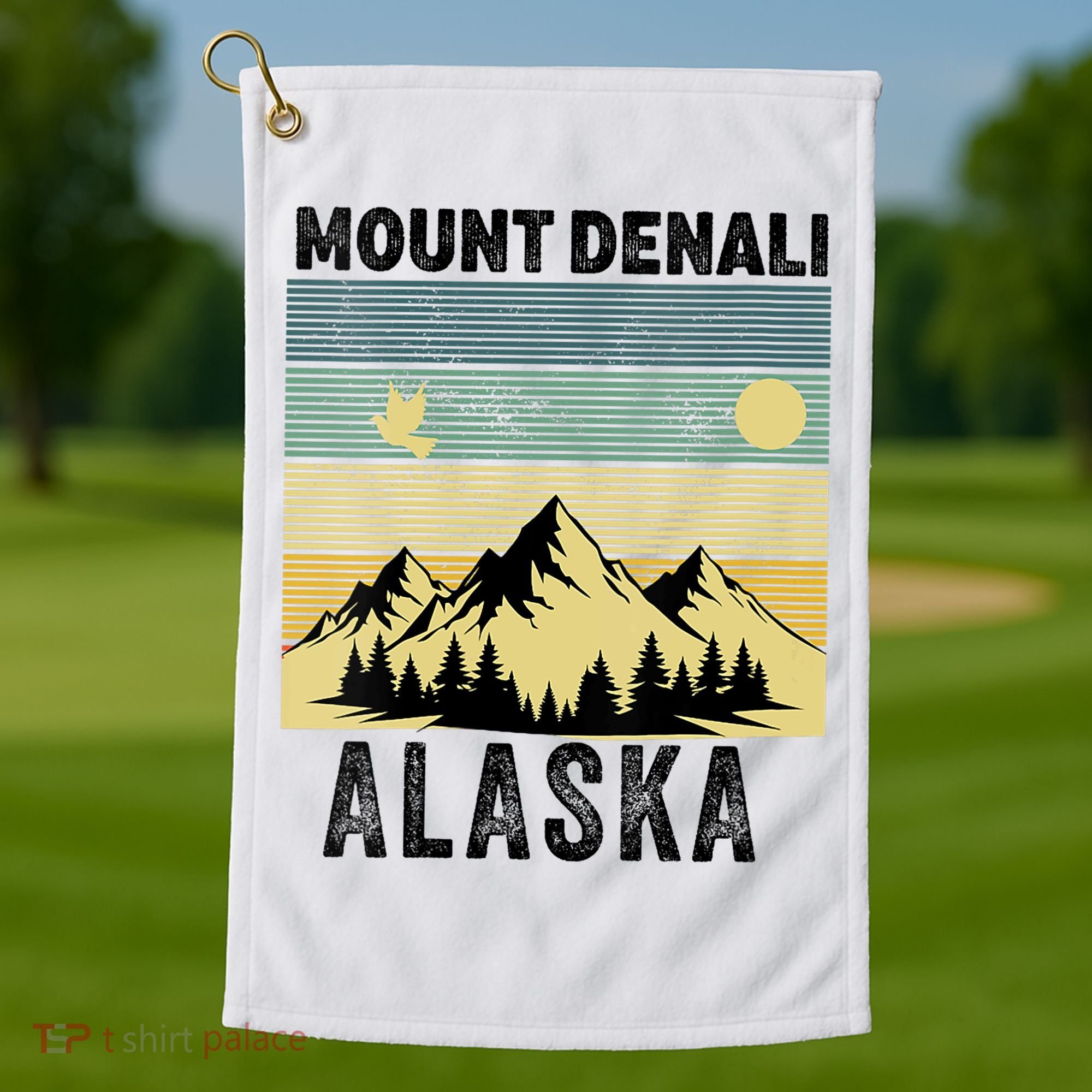  Mount Denali Souvenir Alaska Women  Mt. Denali V-Neck  Golf Towel