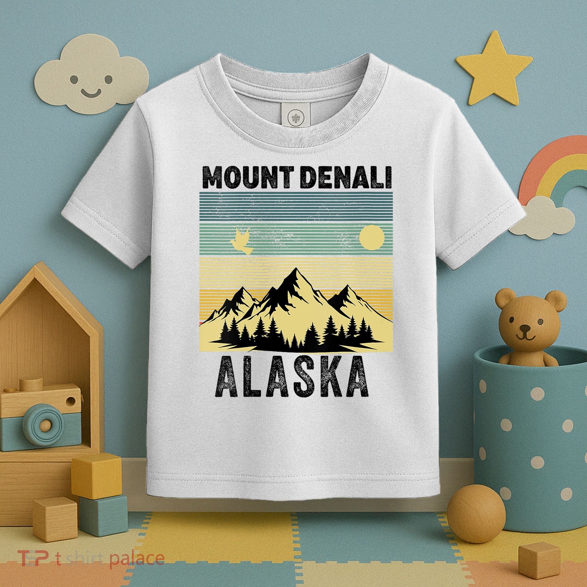  Mount Denali Souvenir Alaska Women  Mt. Denali V-Neck  Toddler T-Shirt
