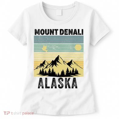  Mount Denali Souvenir Alaska Women  Mt. Denali V-Neck  Women's T-Shirt