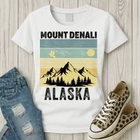  Mount Denali Souvenir Alaska Women  Mt. Denali V-Neck  Women's T-Shirt thumb 3