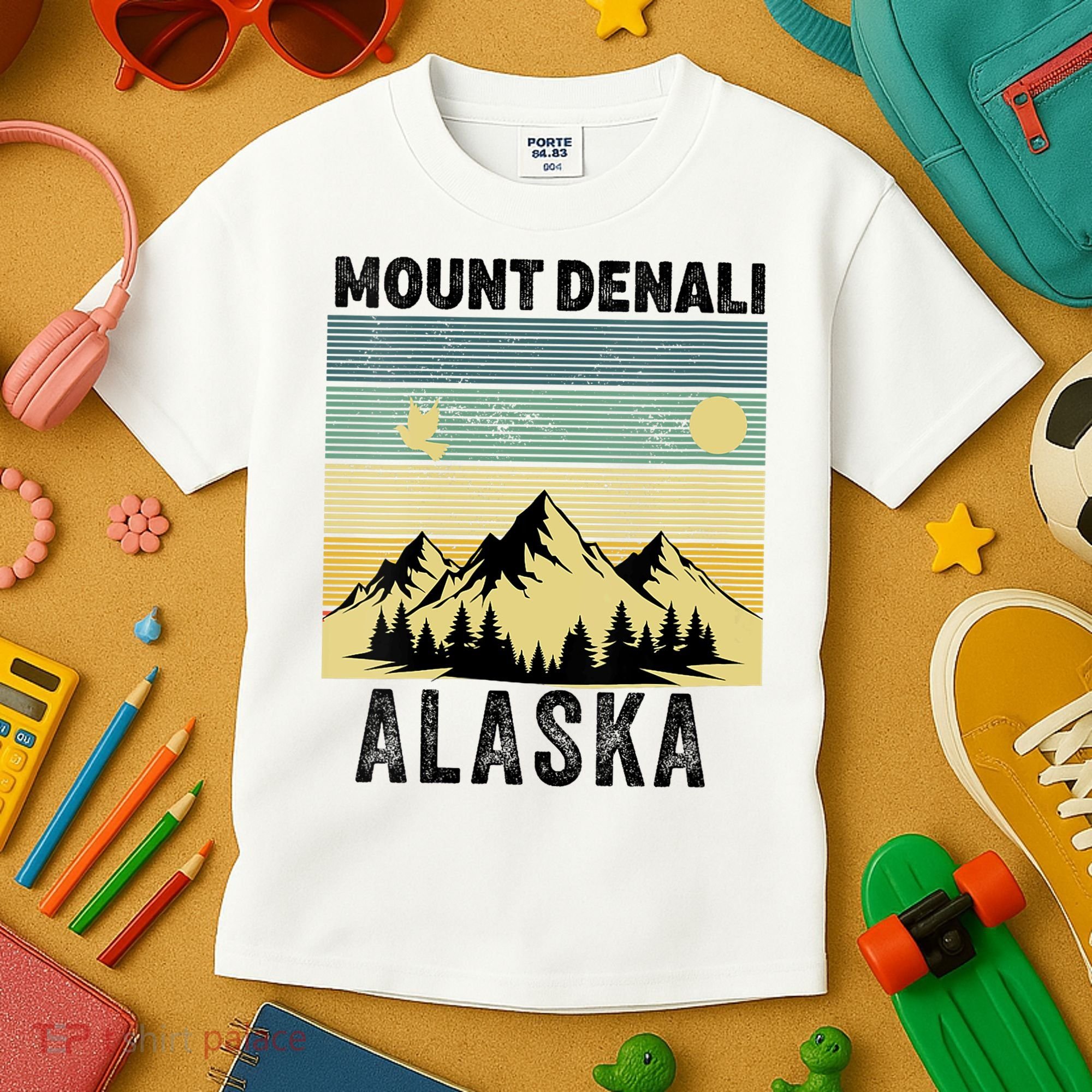  Mount Denali Souvenir Alaska Women  Mt. Denali V-Neck  Kids T-Shirt