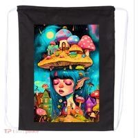 Mushroom Dreams: The Enchanted Mindscape Drawstring Bag thumb 0
