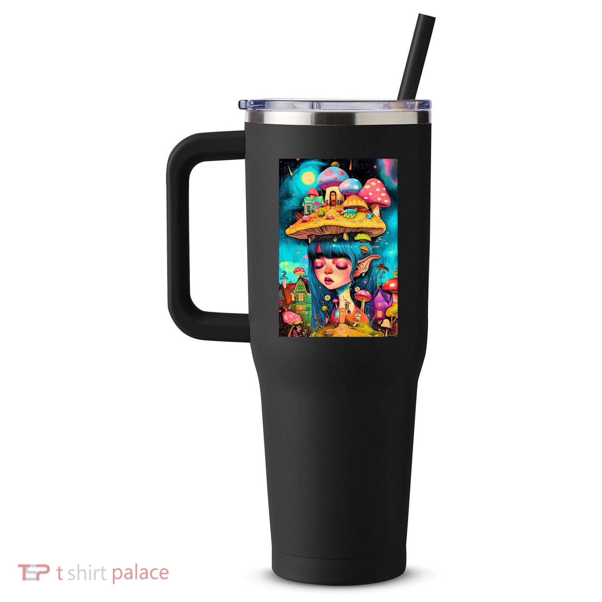 Mushroom Dreams: The Enchanted Mindscape 40oz Vacuum Insulated Stainless Steel Travel Tumbler