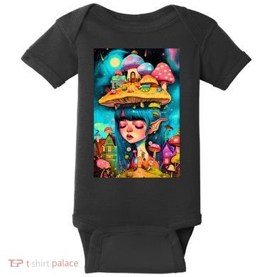 Mushroom Dreams: The Enchanted Mindscape Baby Bodysuit