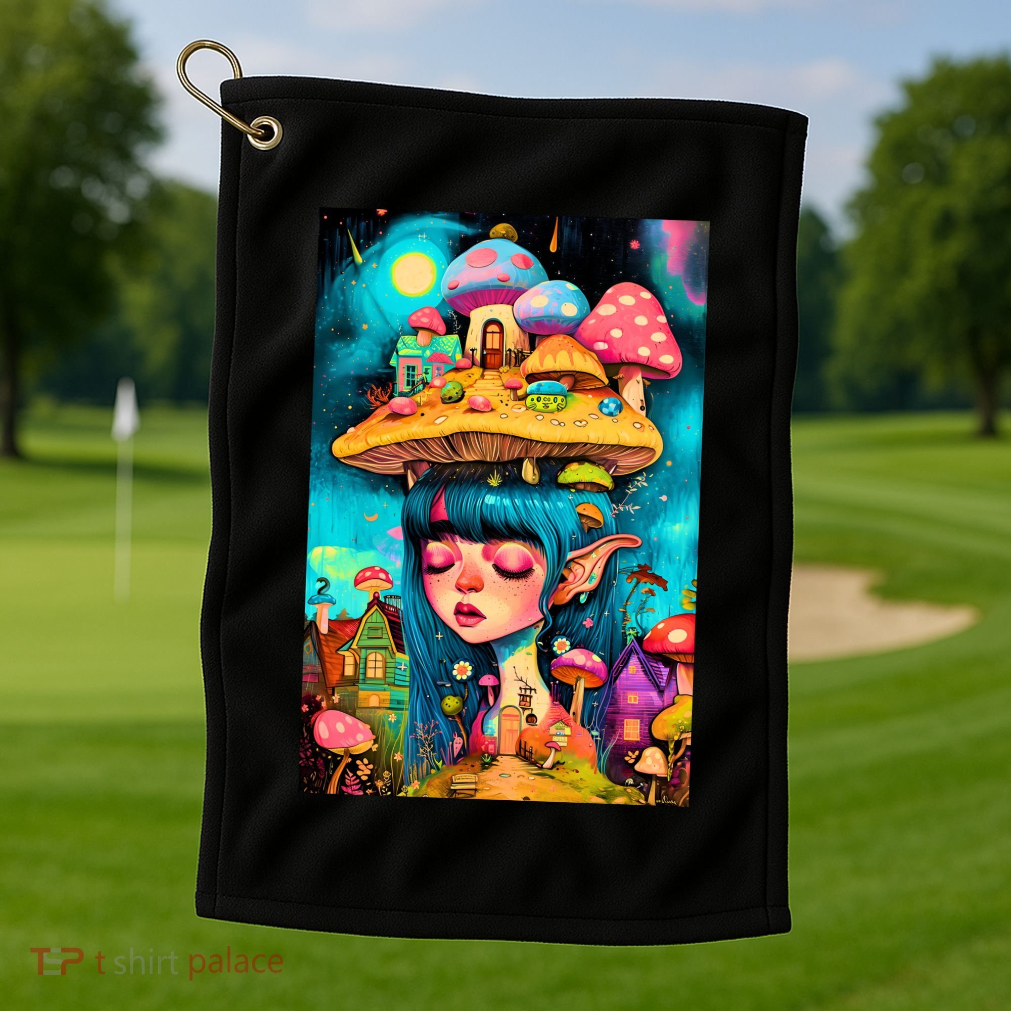 Mushroom Dreams: The Enchanted Mindscape Golf Towel