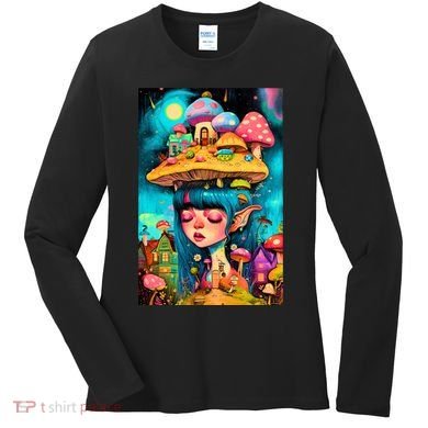 Mushroom Dreams: The Enchanted Mindscape Women's Long Sleeve Shirt