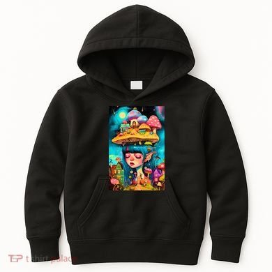 Mushroom Dreams: The Enchanted Mindscape Kids Hoodie