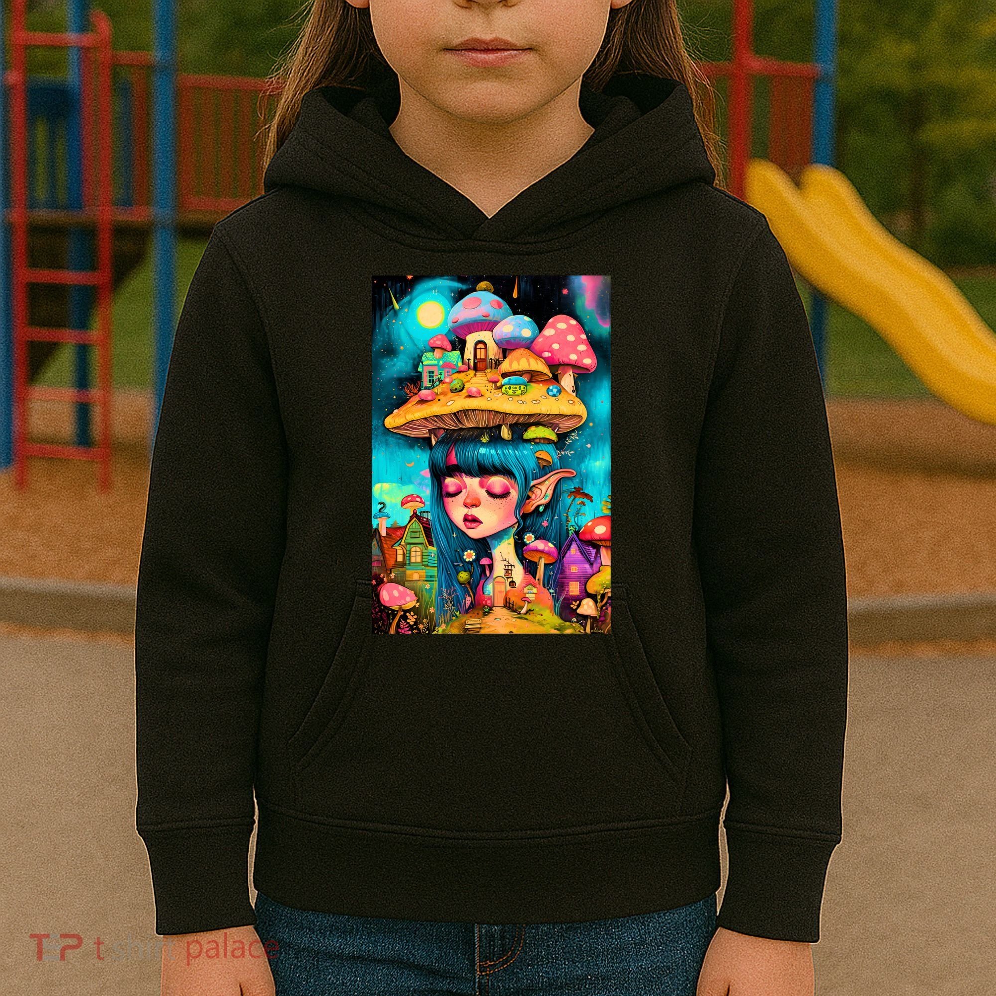 Mushroom Dreams: The Enchanted Mindscape Kids Hoodie
