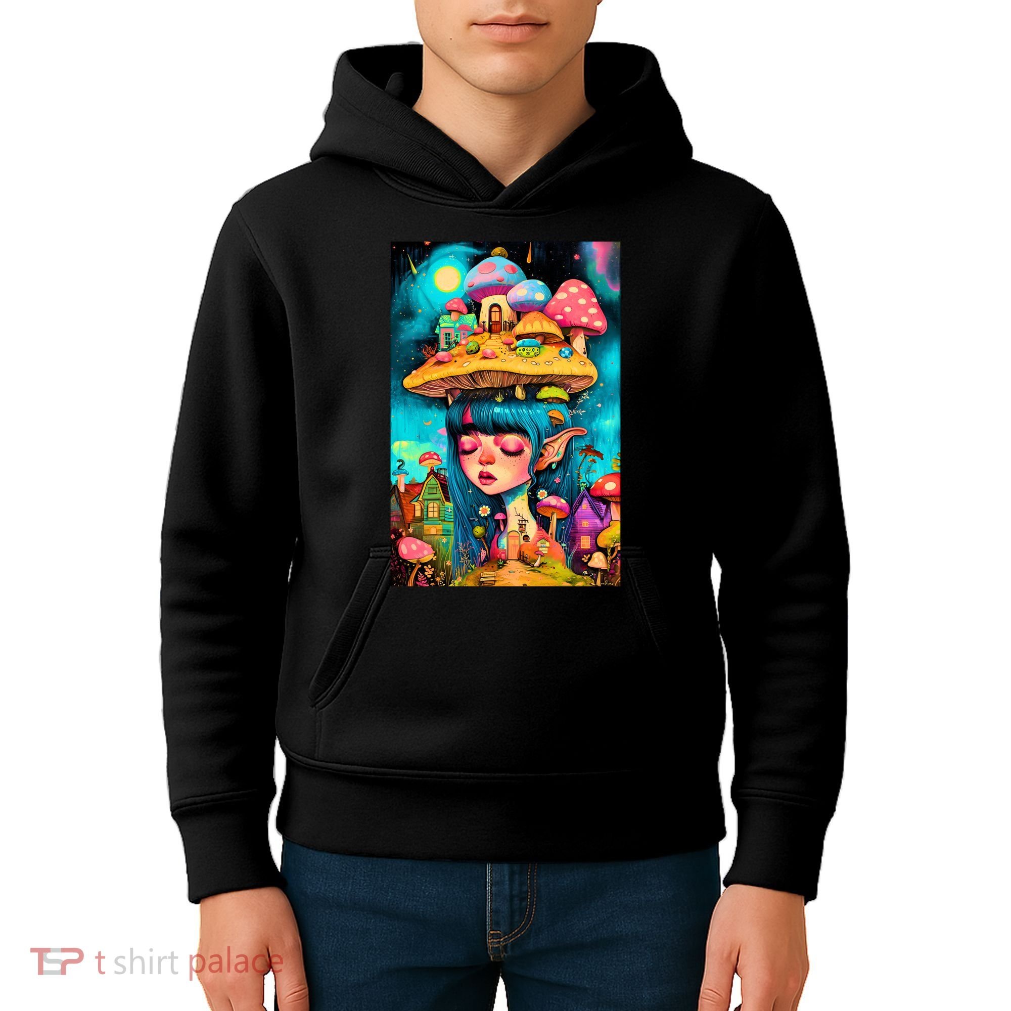 Mushroom Dreams: The Enchanted Mindscape Kids Hoodie