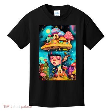 Mushroom Dreams: The Enchanted Mindscape Kids T-Shirt