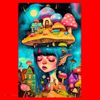 Mushroom Dreams: The Enchanted Mindscape Santa Hat thumb 1