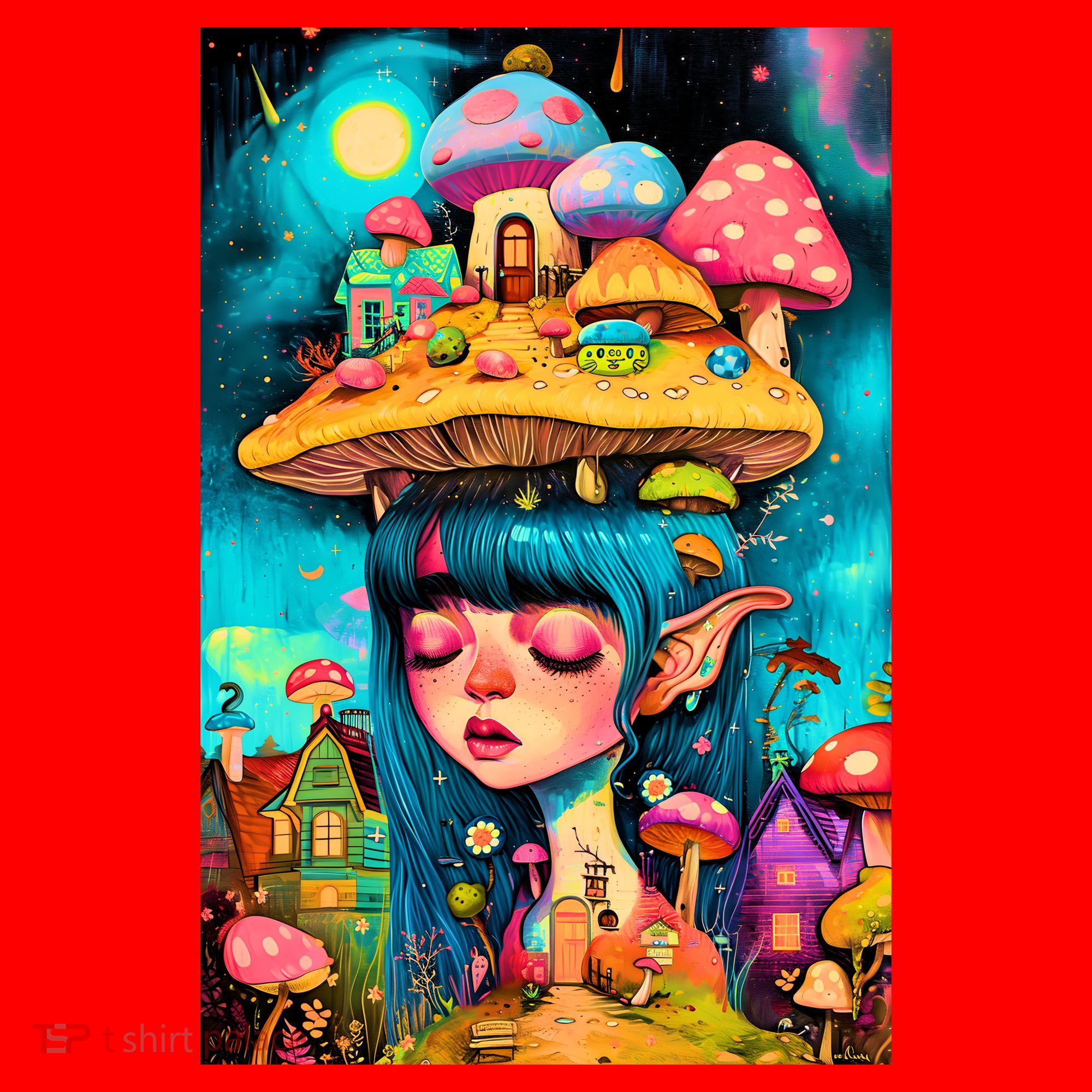 Mushroom Dreams: The Enchanted Mindscape Santa Hat