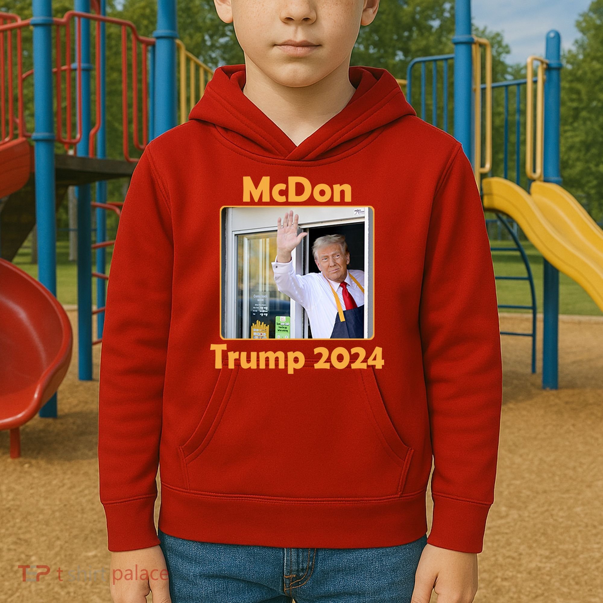 Mcdon Donald Trump 2024 Election Kids Hoodie