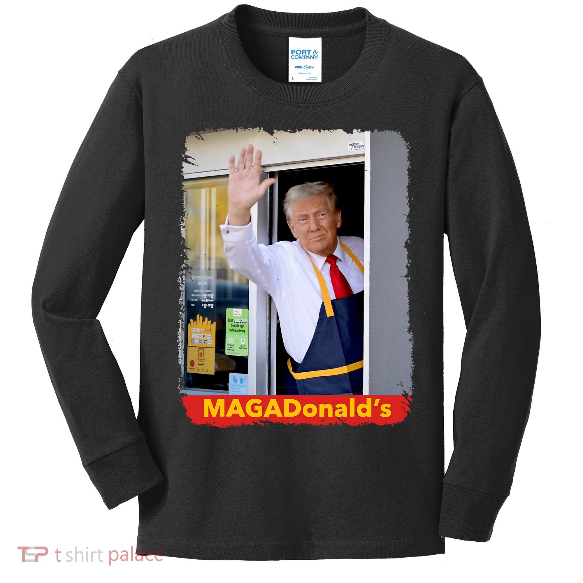 Maga Donalds Trump 2024 Mcdon Election Kids Long Sleeve Shirt