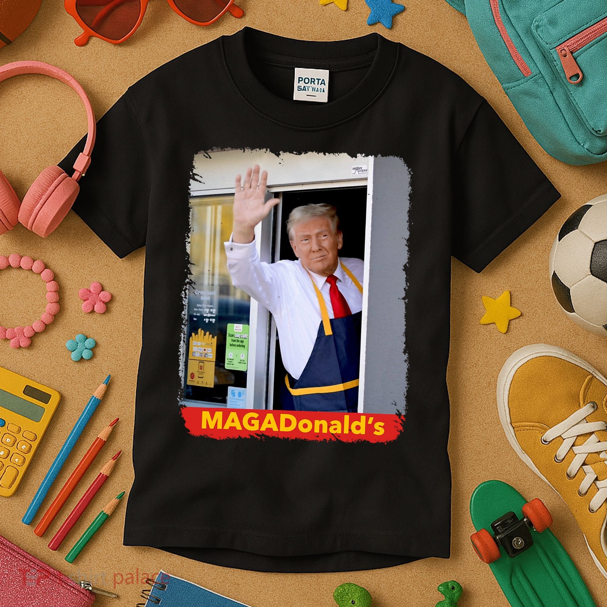 Maga Donalds Trump 2024 Mcdon Election Kids T-Shirt