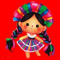Muneca De Trapo Mexicana Mazahua Mexicans Otomi Maria Lele Santa Hat thumb 1