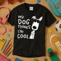 My Dog Thinks Im Cool For Dog Lover Kids T-Shirt thumb 3