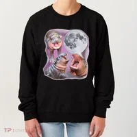 Moo Deng Three Moo Deng Moon Funny Hippo Women's Sweatshirt thumb 0