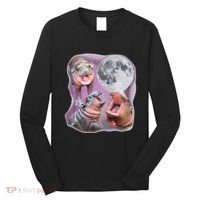 Moo Deng Three Moo Deng Moon Funny Hippo Long Sleeve Shirt thumb 0
