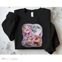 Moo Deng Three Moo Deng Moon Funny Hippo Sweatshirt thumb 2