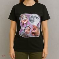 Moo Deng Three Moo Deng Moon Funny Hippo T-Shirt thumb 4