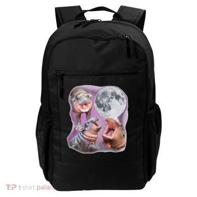 Moo Deng Three Moo Deng Moon Funny Hippo Backpack