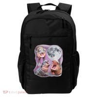 Moo Deng Three Moo Deng Moon Funny Hippo Backpack thumb 0