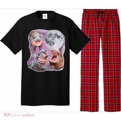 Moo Deng Three Moo Deng Moon Funny Hippo Pajama Set