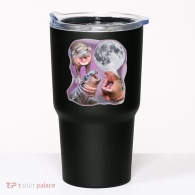 Moo Deng Three Moo Deng Moon Funny Hippo Tumbler