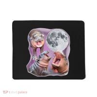 Moo Deng Three Moo Deng Moon Funny Hippo Mousepad thumb 0