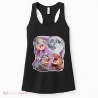 Moo Deng Three Moo Deng Moon Funny Hippo Women's Tank Top thumb 0