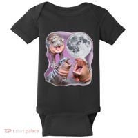 Moo Deng Three Moo Deng Moon Funny Hippo Baby Bodysuit thumb 0