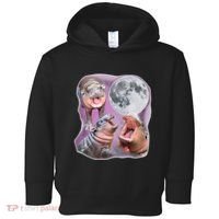 Moo Deng Three Moo Deng Moon Funny Hippo Toddler Hoodie thumb 0