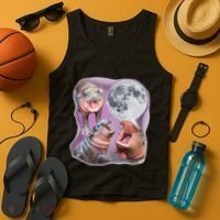 Moo Deng Three Moo Deng Moon Funny Hippo Tank Top thumb 4