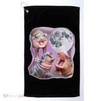 Moo Deng Three Moo Deng Moon Funny Hippo Golf Towel thumb 0