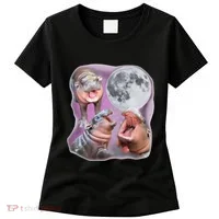 Moo Deng Three Moo Deng Moon Funny Hippo Women's T-Shirt thumb 0