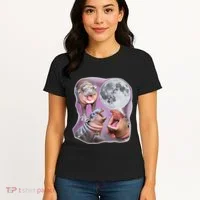 Moo Deng Three Moo Deng Moon Funny Hippo Women's T-Shirt thumb 4