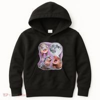 Moo Deng Three Moo Deng Moon Funny Hippo Kids Hoodie thumb 0