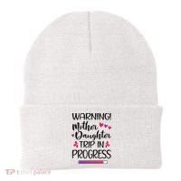 Mother Daughter Trip In Progress Vacation Family Travel Beanie thumb 0