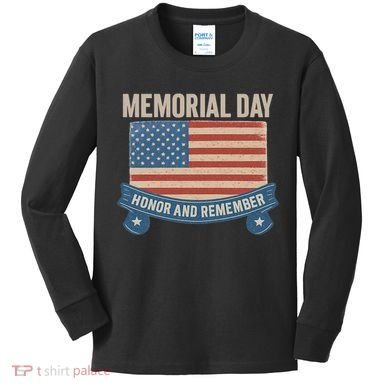 Memorial Day Tribute Kids Long Sleeve Shirt