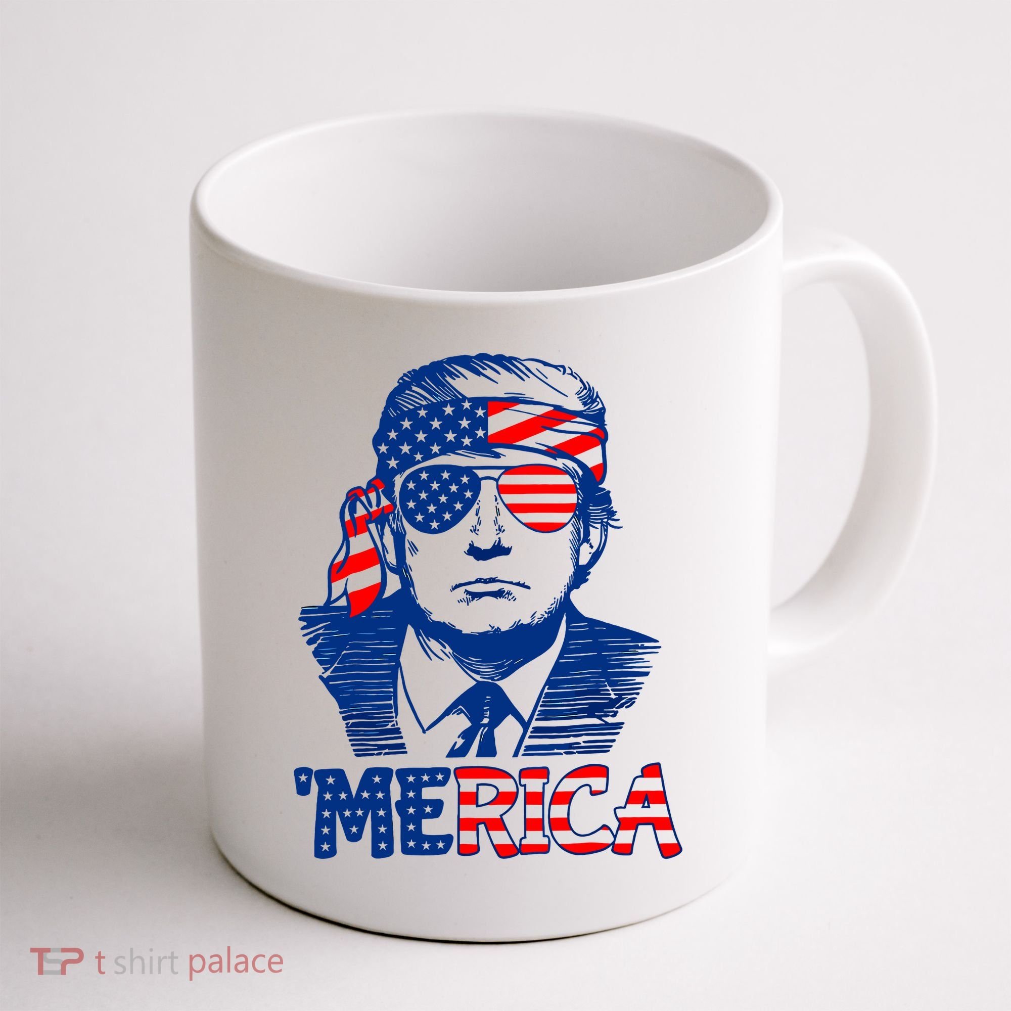 Merica Donald Trump 4th Of July Patristic American Flag Coffee Mug